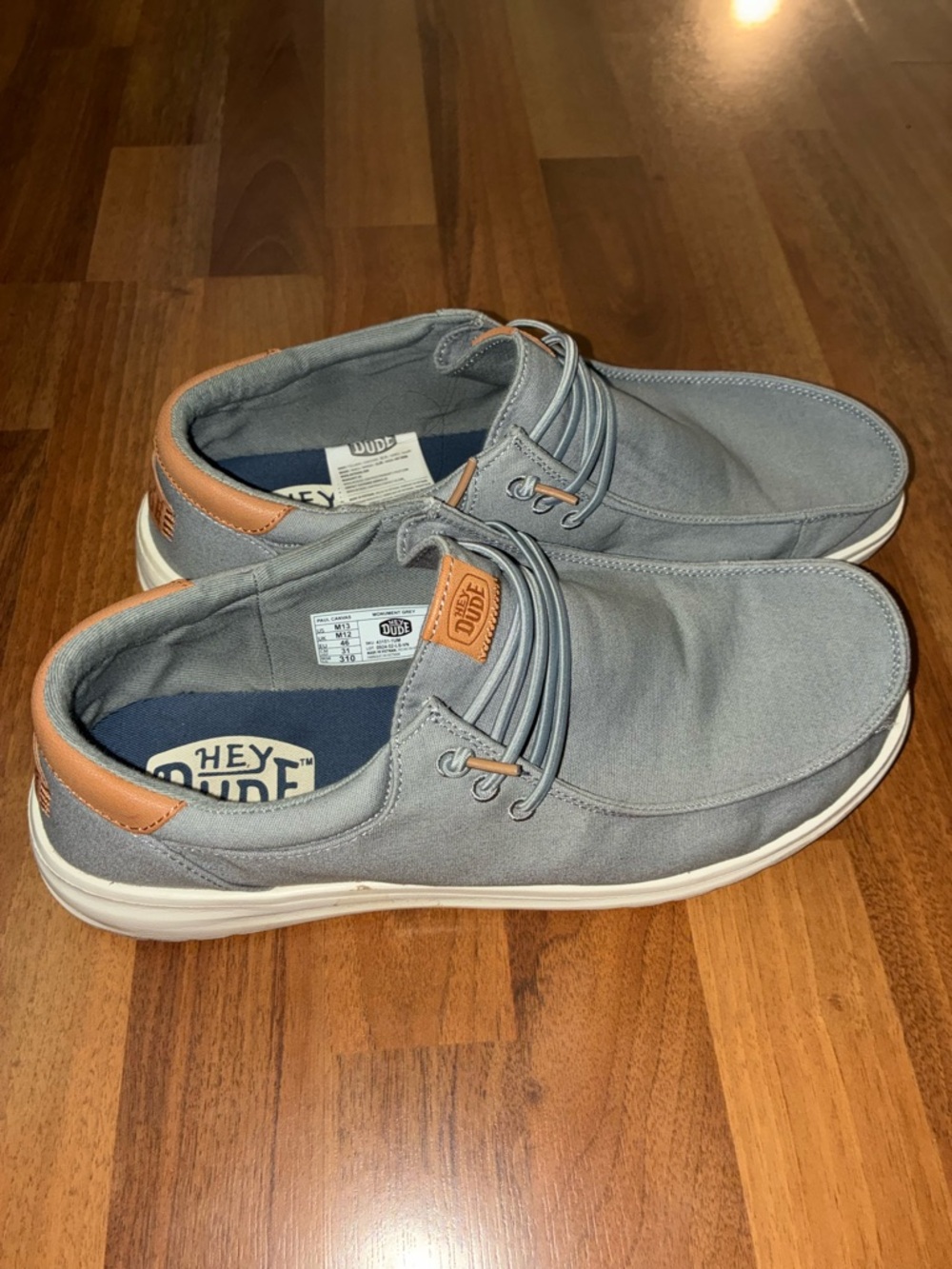 Hey Dude Men's Gray Paul Canvas Shoes